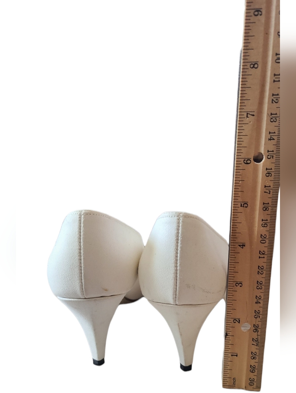 VINTAGE | DYEABLES | BRIDAL PUMPS W/FLORAL LACE APPLIQUÉ | SIZE 7 - Picture 8 of 11
